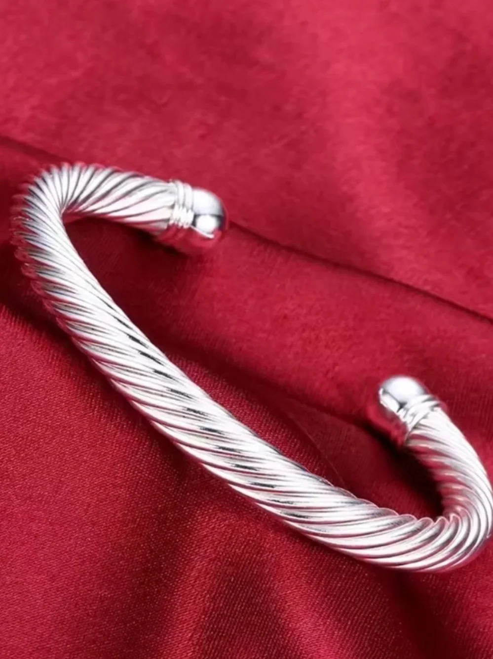 Modern Twisted Cable Cuff Bracelet